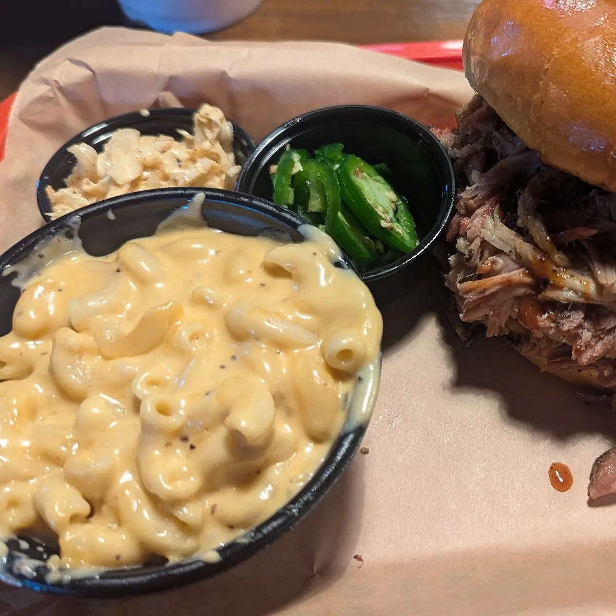 Bull Boar Sandwich with Mac and Cheese