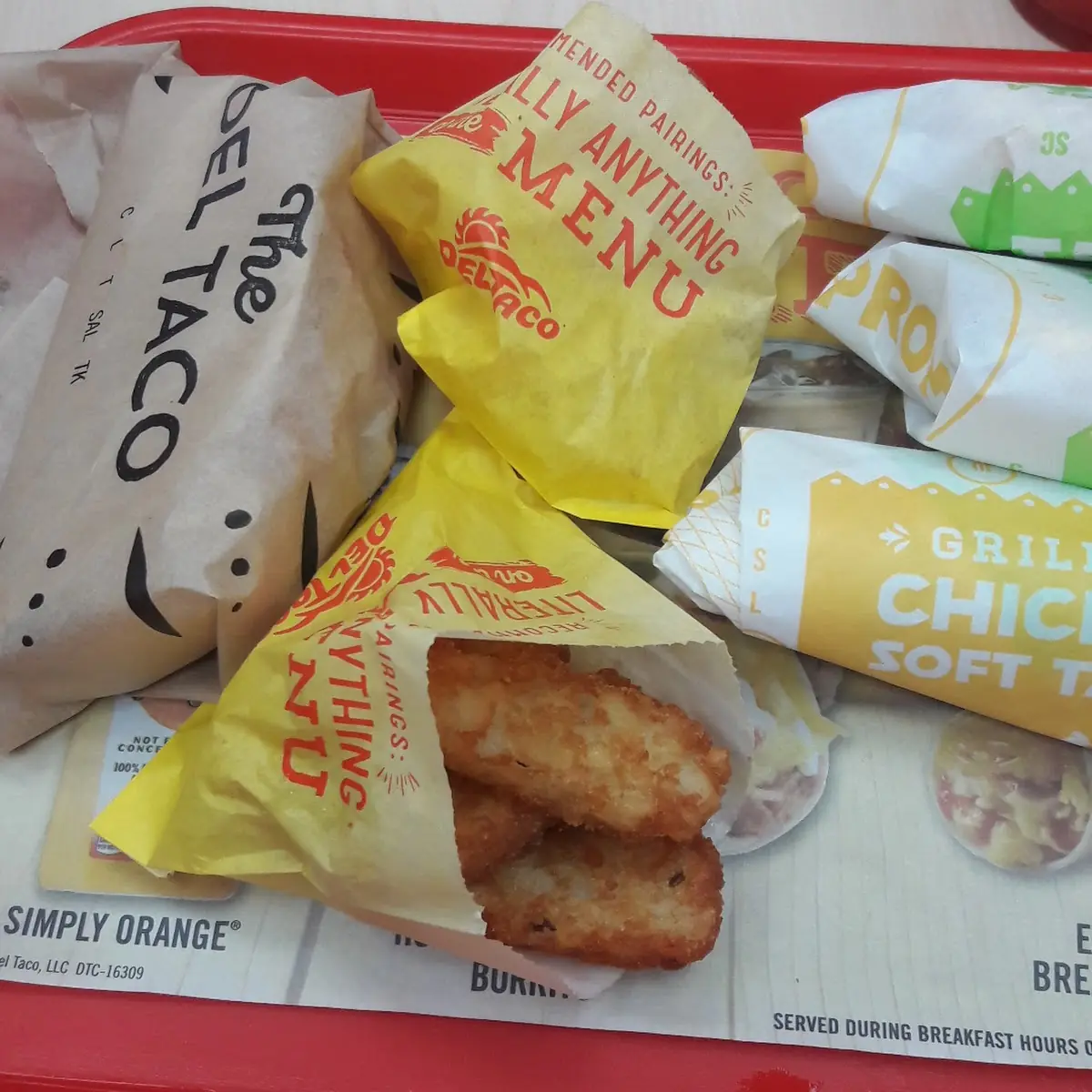 Hash Brown Hard Taco and Chicken Taco