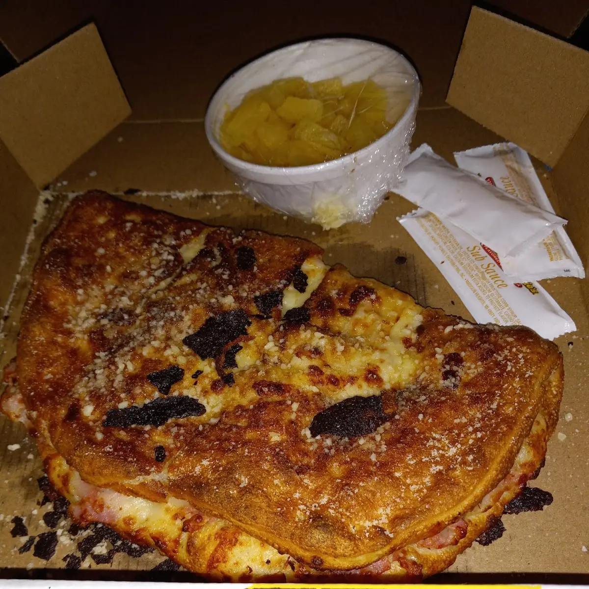 Ham and Cheese Pizza Sub Calzone