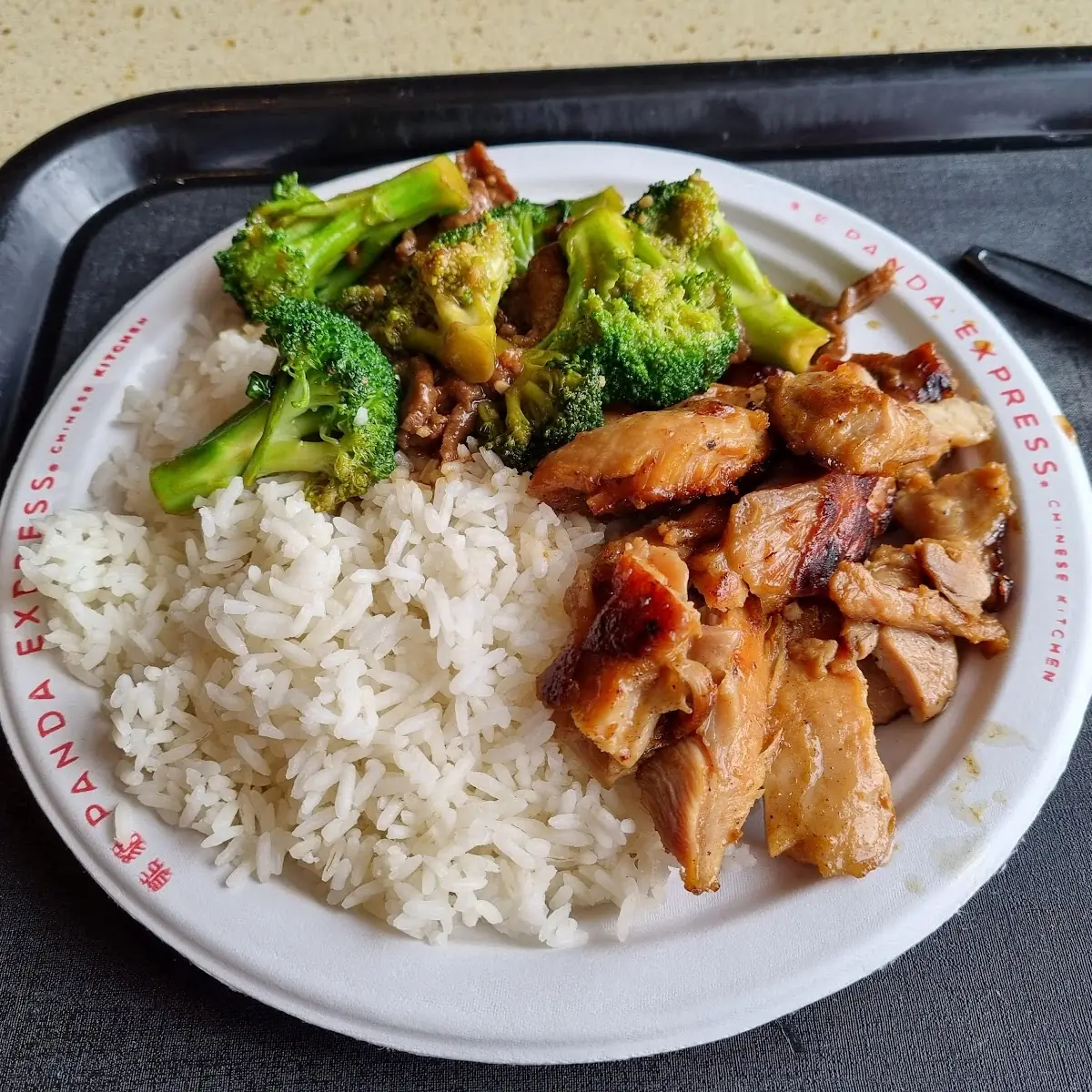Steamed Rice Teriyaki Chicken Broccoli Beef