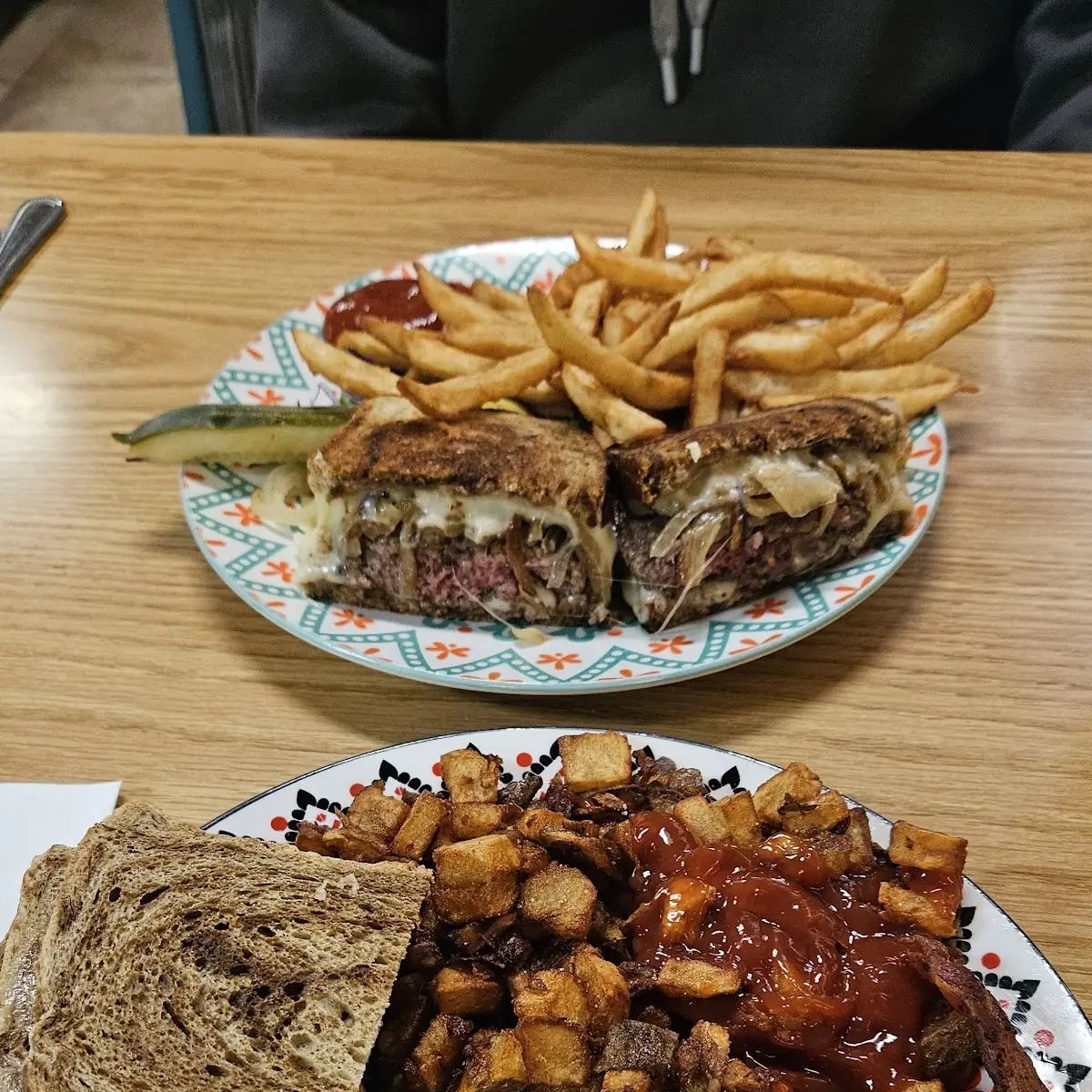 Eggs Meat Hash Browns & Toast