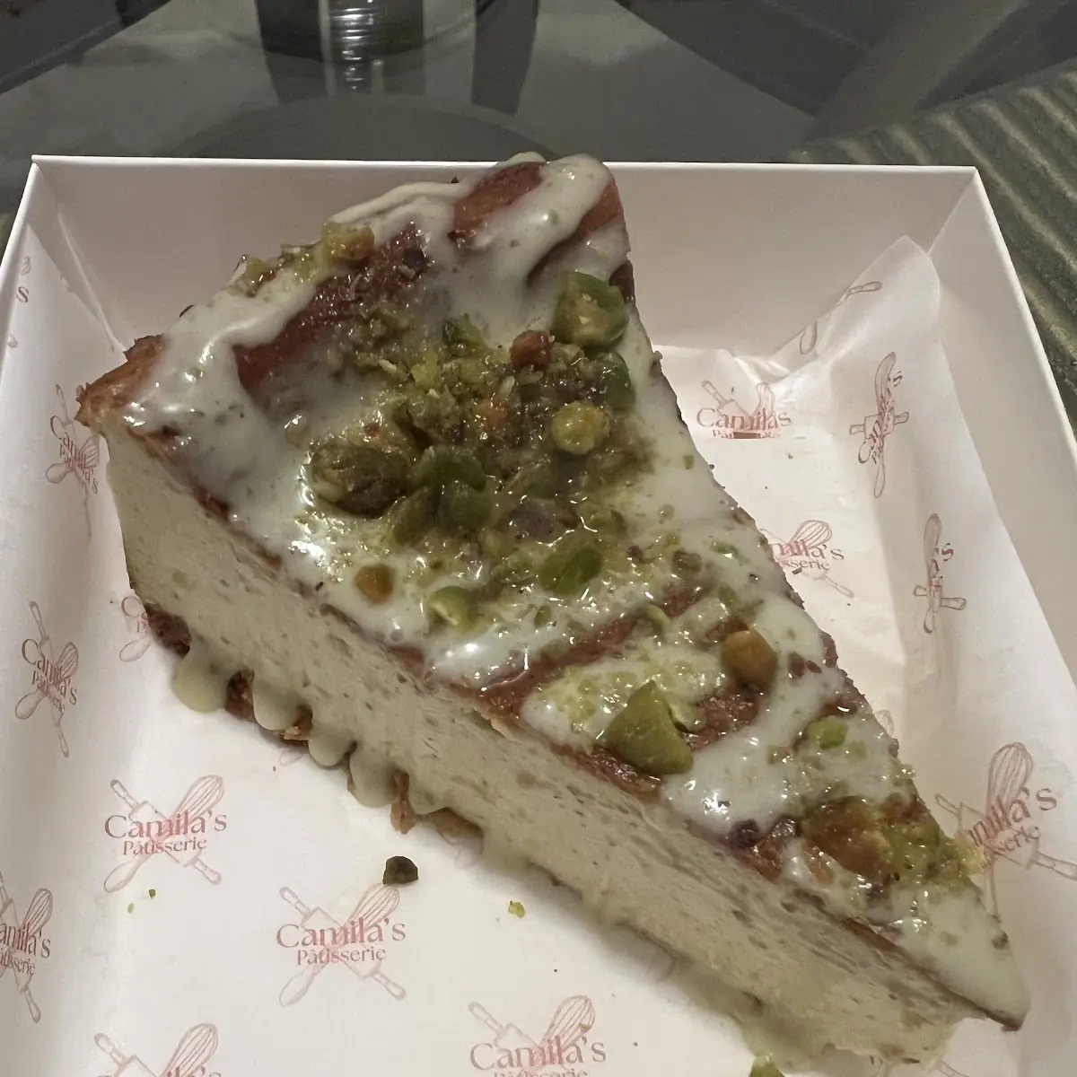 Pistachio Cheesecake Slice