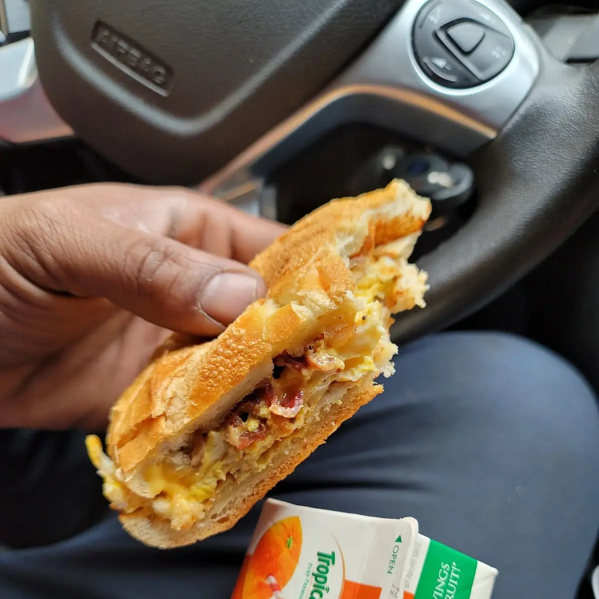 Bacon Egg and Cheese on a Buttered Toast