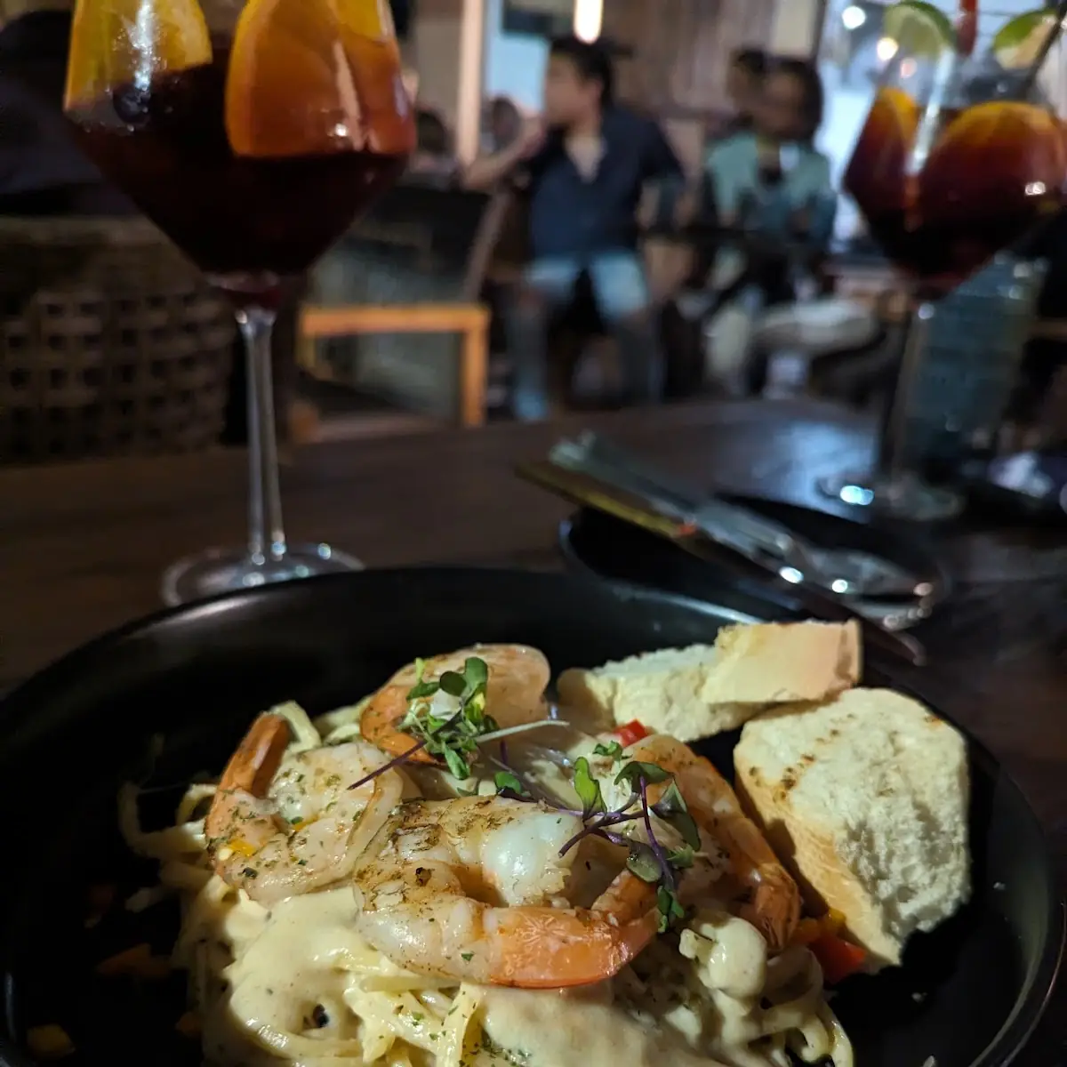 Mula Pasta with Grilled Shrimp