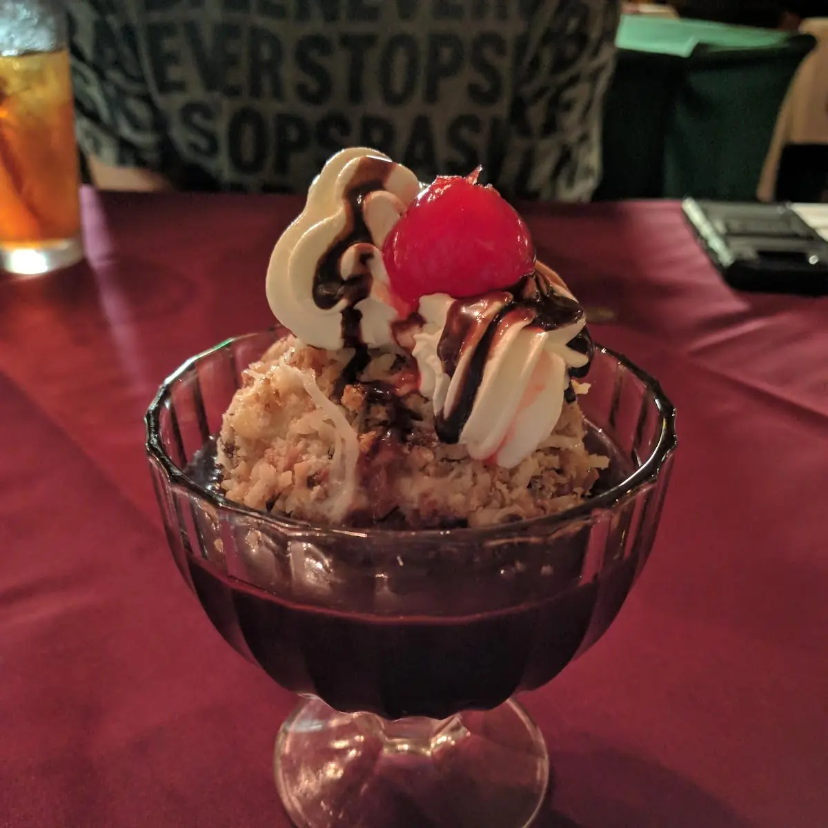 Nut Ball Ice Cream with Whipped Cream