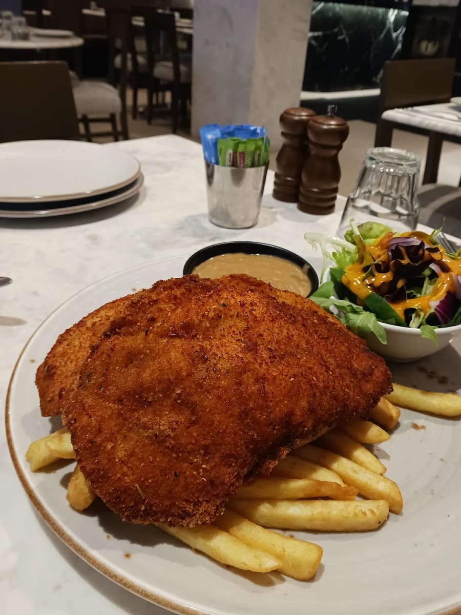 Chicken Schnitzel, SparQling Pizza & Grill