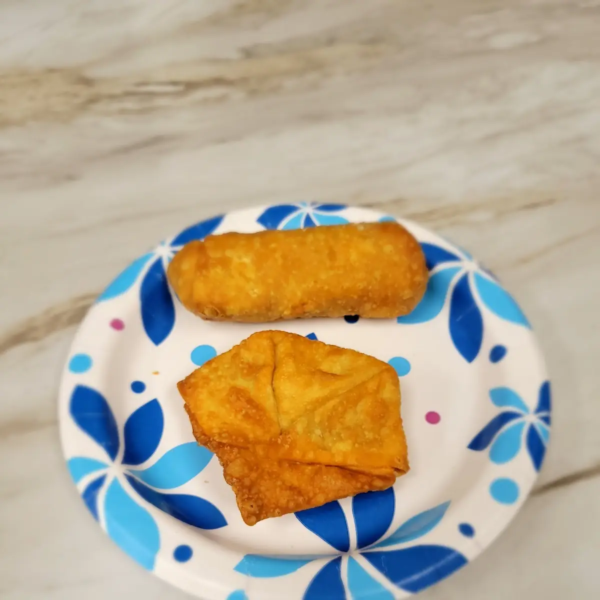 Egg Roll and Crab Rangoon