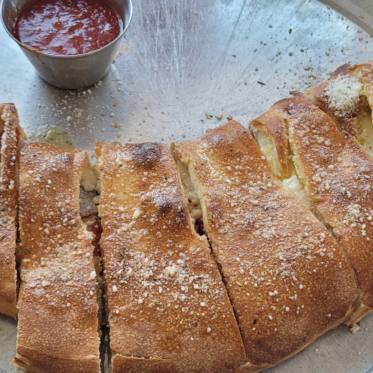Calzone with Marinara Dipping Sauce