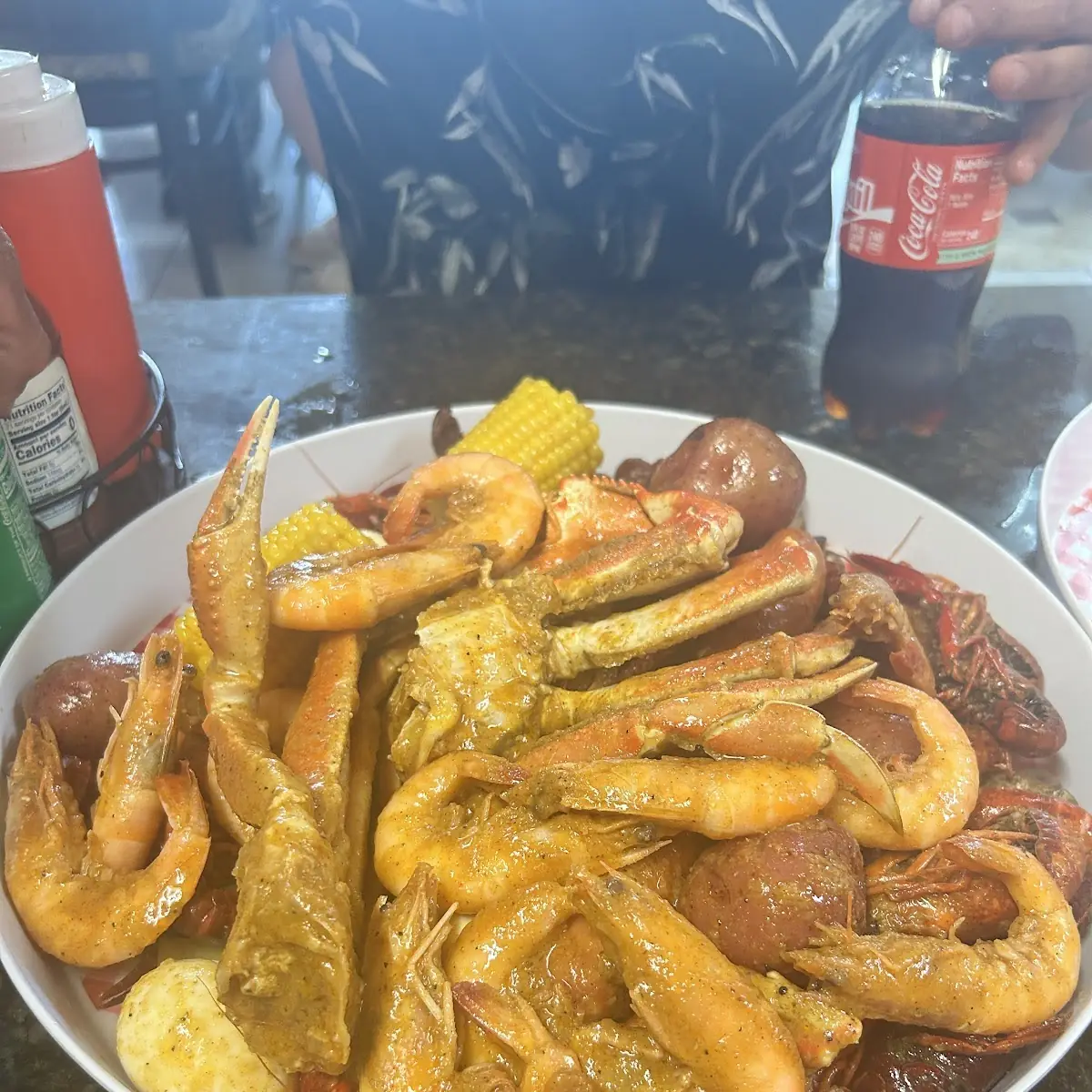 Boiled Crab Legs and Shrimp