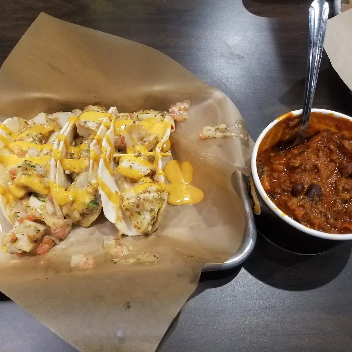 Chicken Tacos and Chili