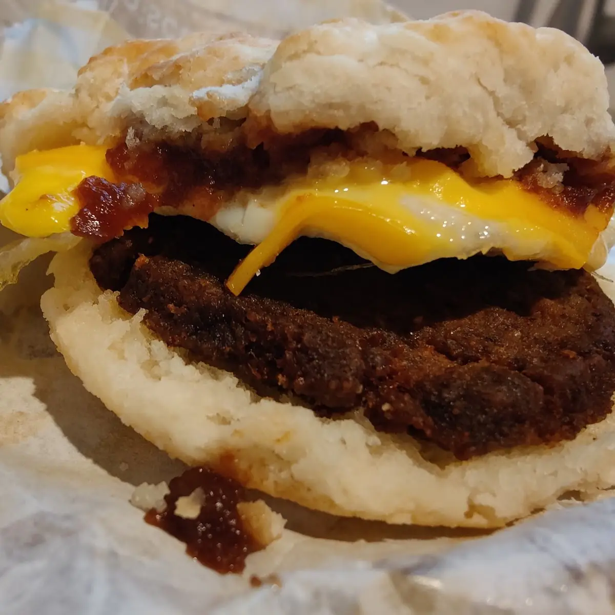 Sausage Egg Cheese w Apple Butter