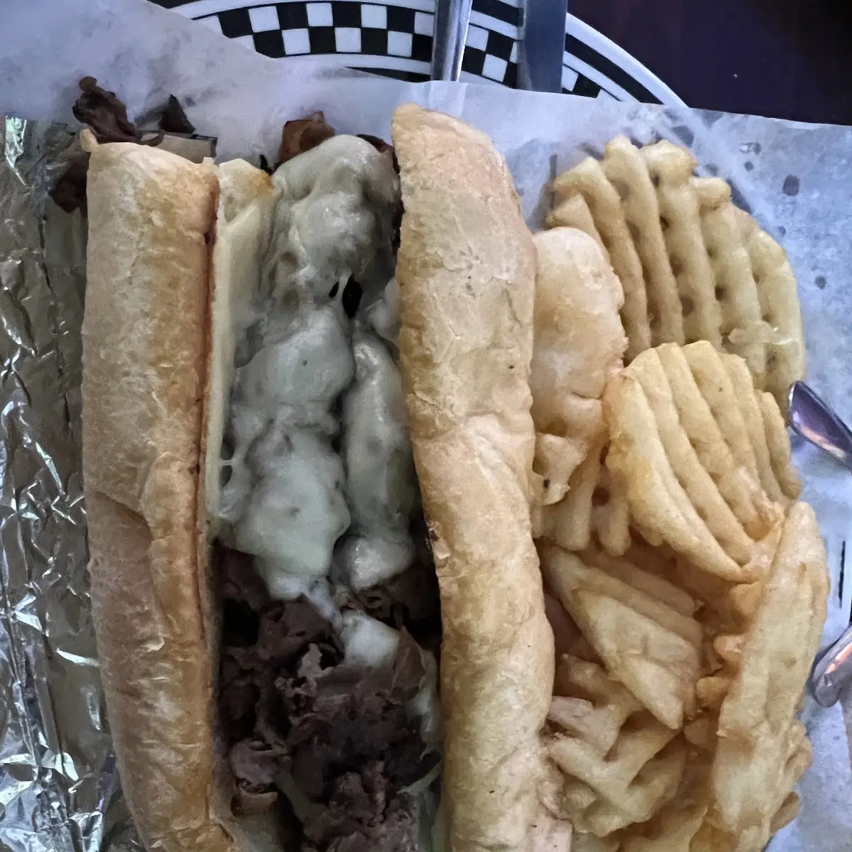 Philly Steak and Cheese with Waffle Fries