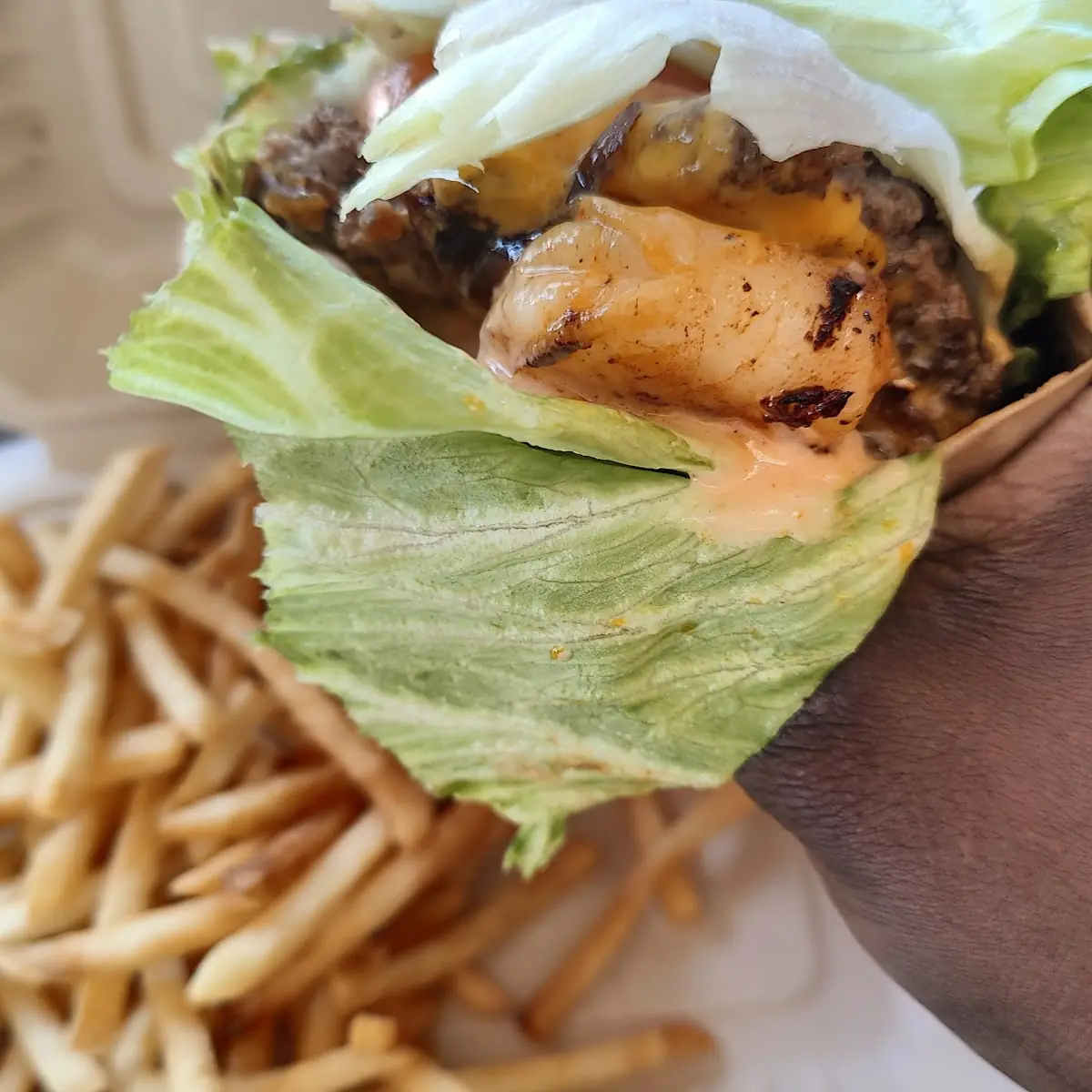 Surf and Turf Burger Lettuce Wrap