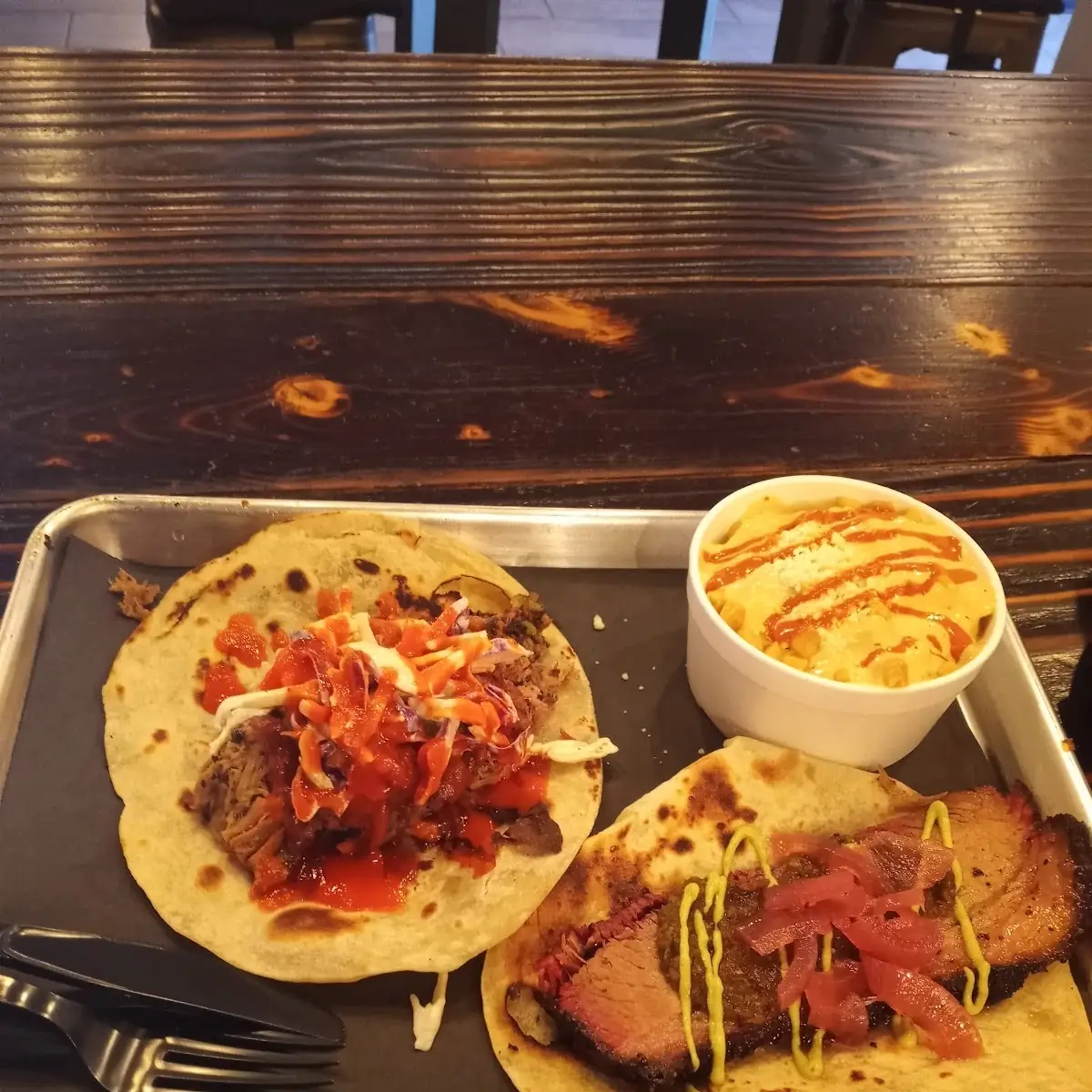 Pulled Pork Tacos and Brisket Tacos