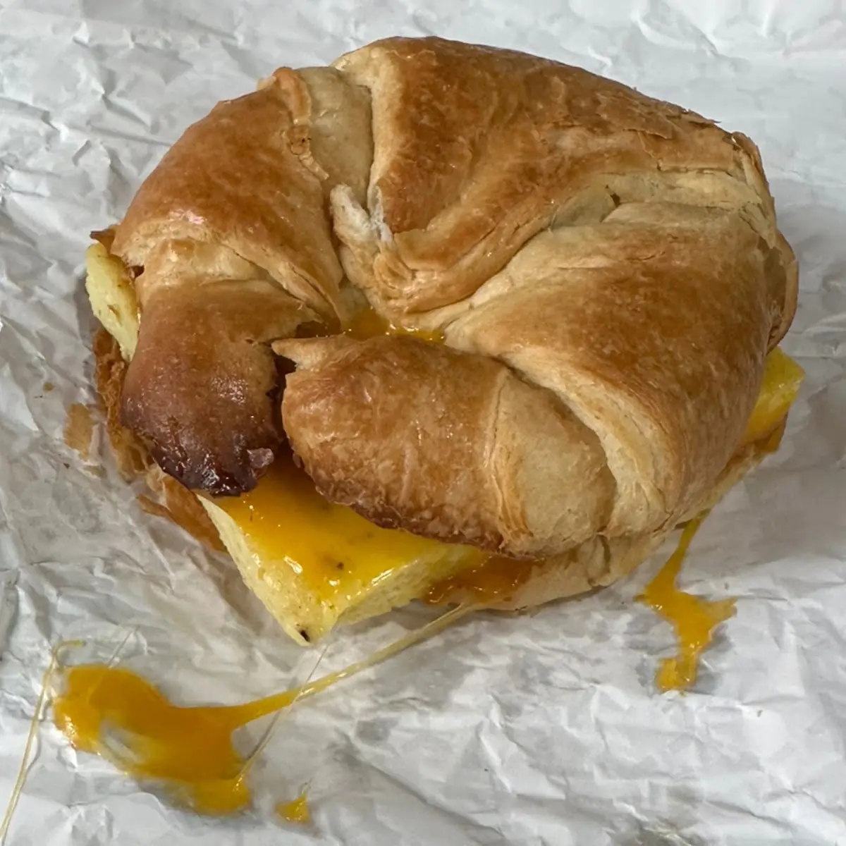 Sausage Egg and Cheese Croissant Sandwich