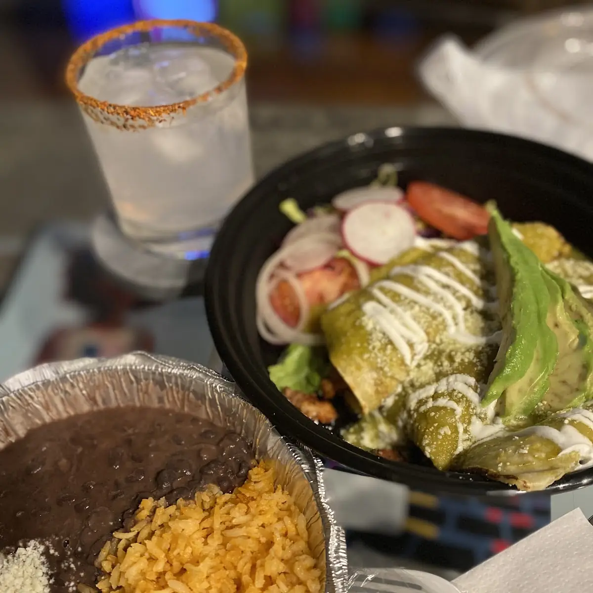 Enchiladas Verdes Con Arroz