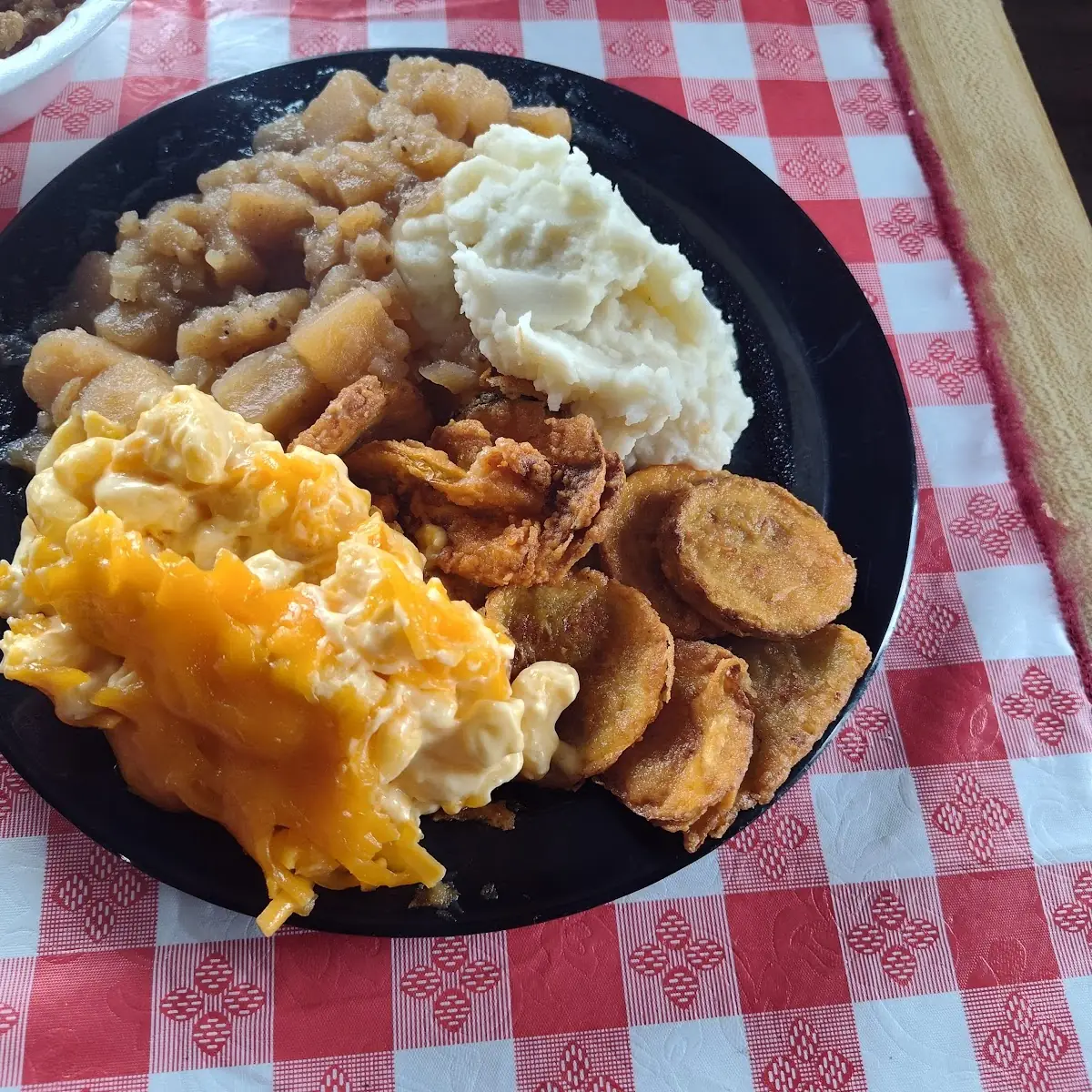 Mac and Cheese Fried Squash Mash Potatoes Etc