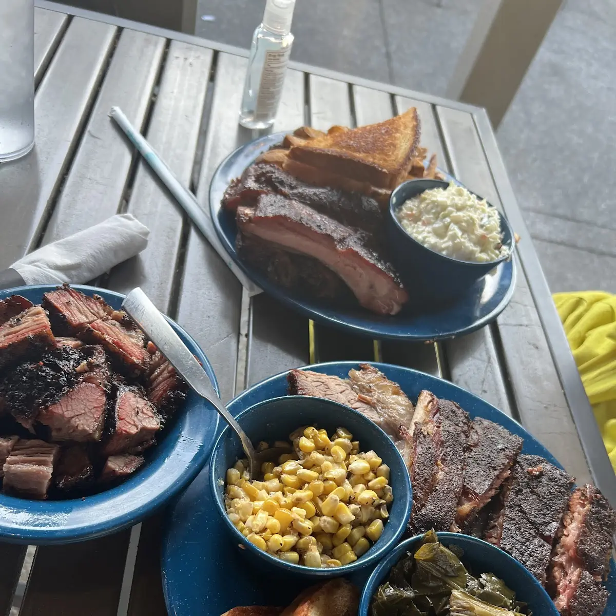 Pork Ribs with Mashed Potatoes with Gravy and a Side of BBQ Pit Beans