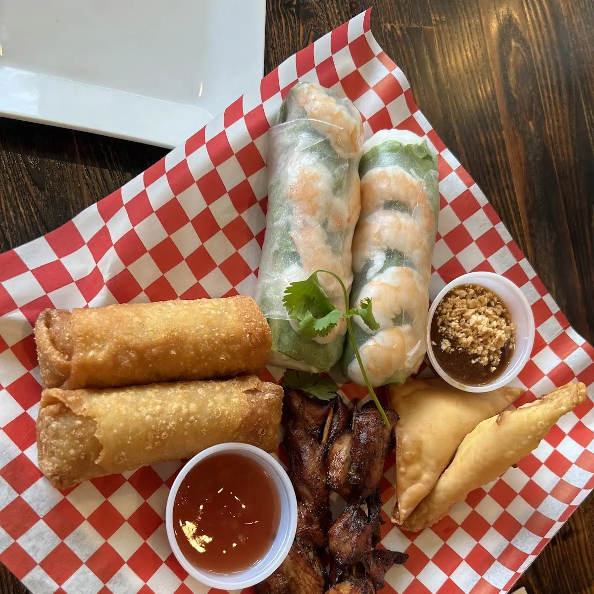 Grilled Shrimp & Egg Roll