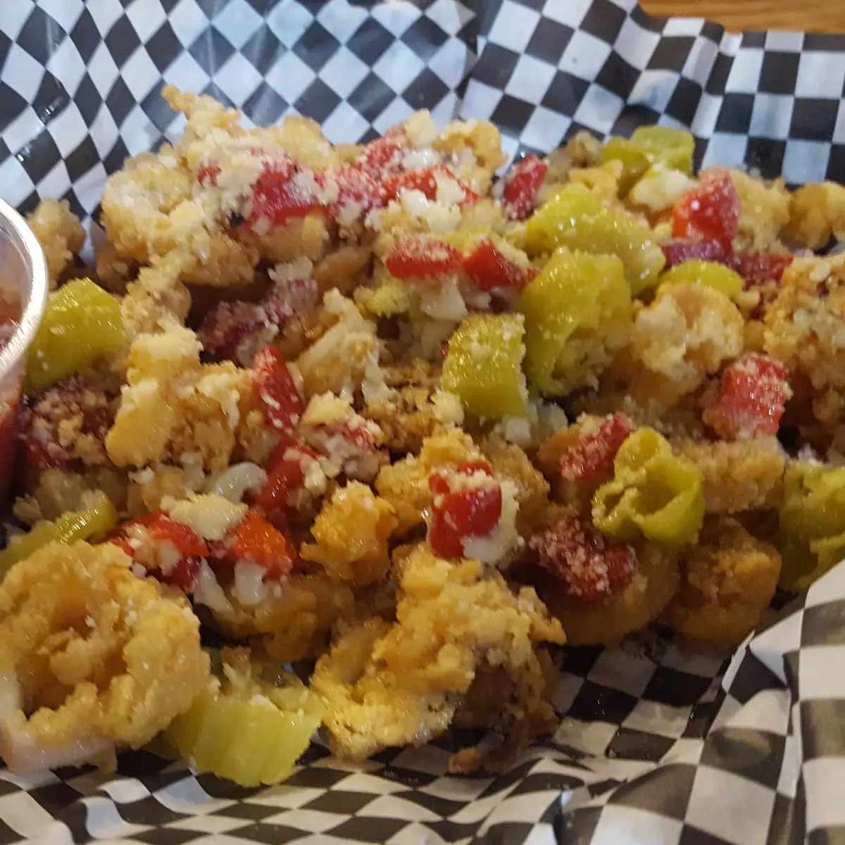 Garlic Parm and Pepperoconi Calamari