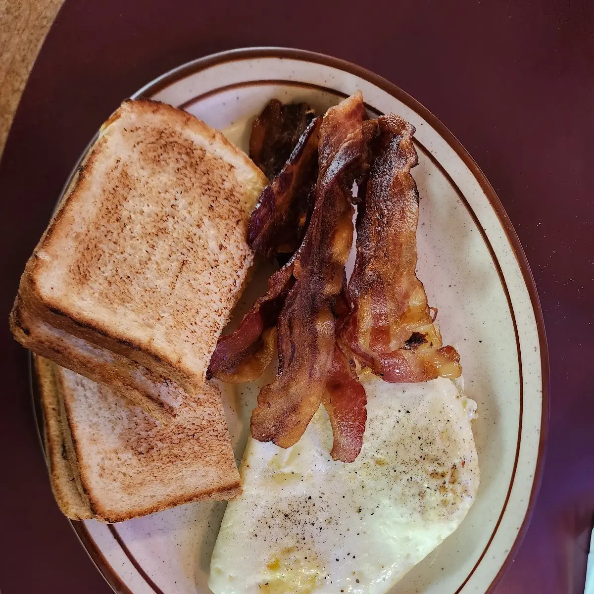 Number 4 2 Eggs Any Style Bacon & Toast