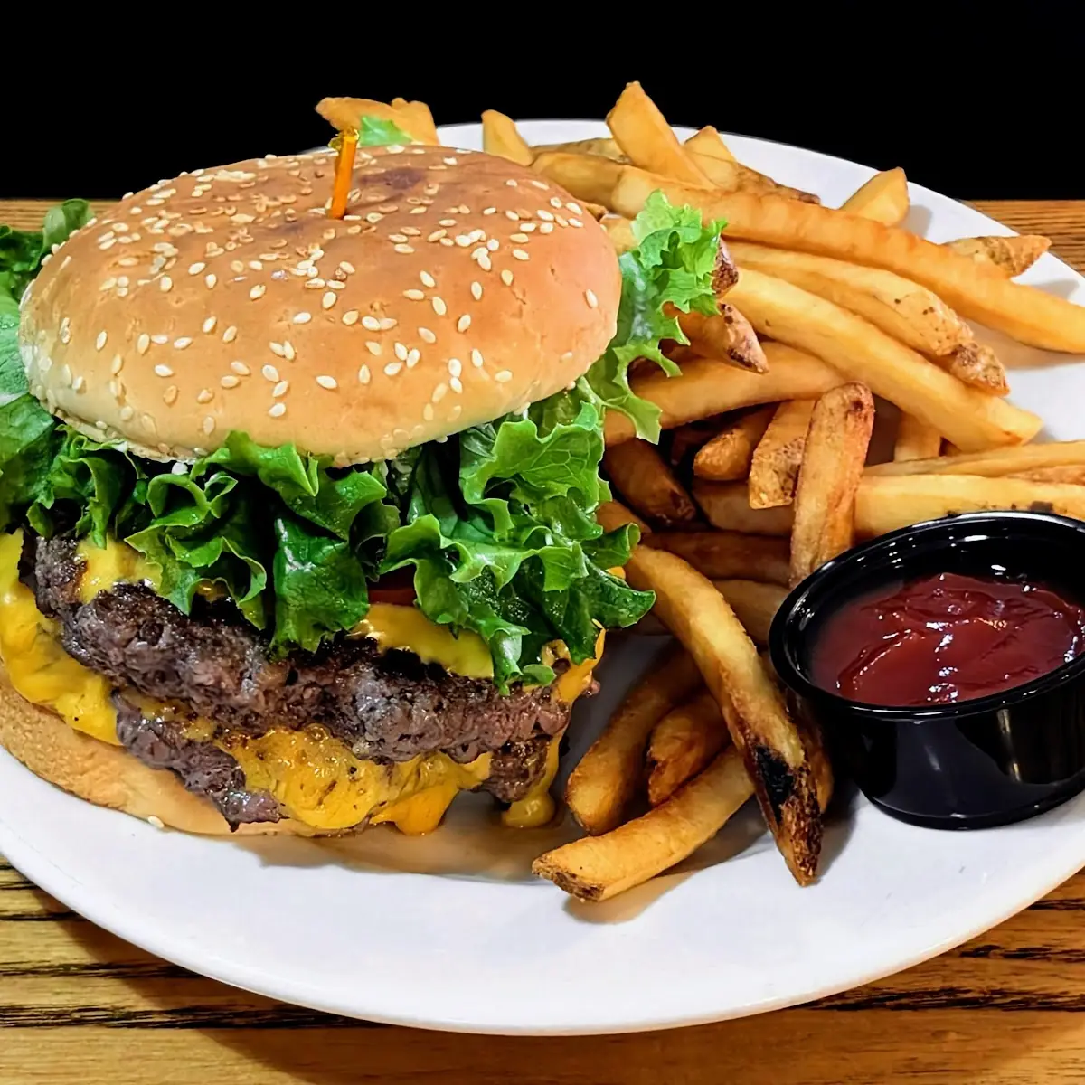 Double High Hat Burger with Fries