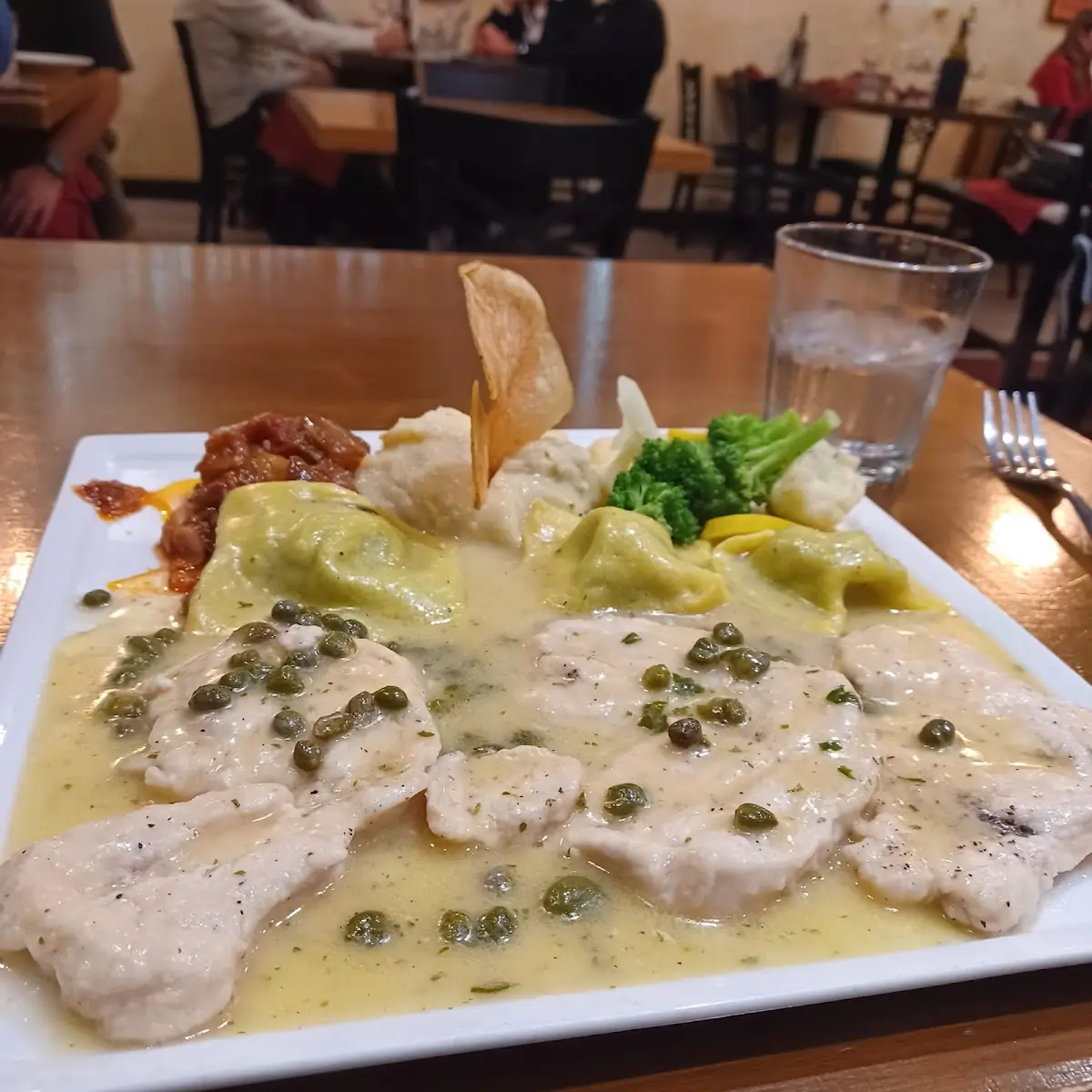 Chicken Piccata Spinach Ravioli and Mashed Potatoes