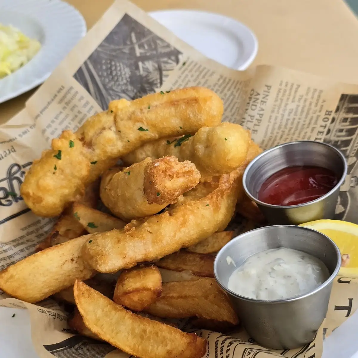 Harp Battered Fish and Chips