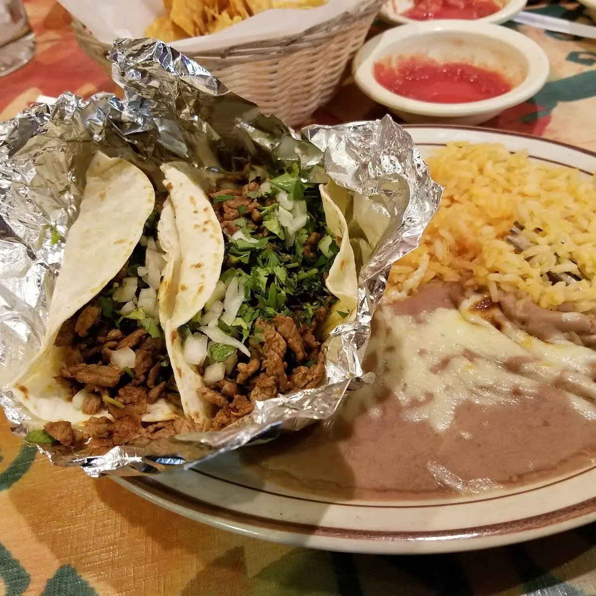 Street Tacos with Rice and Beans