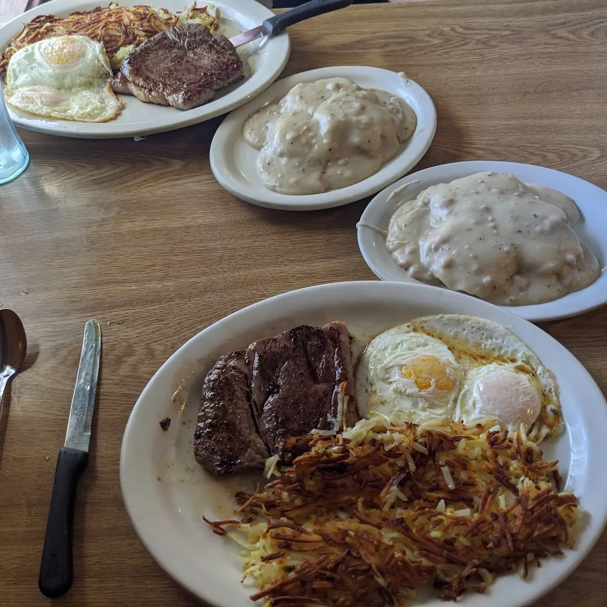 Chicken Fried Steak and Eggs with Hash Browns