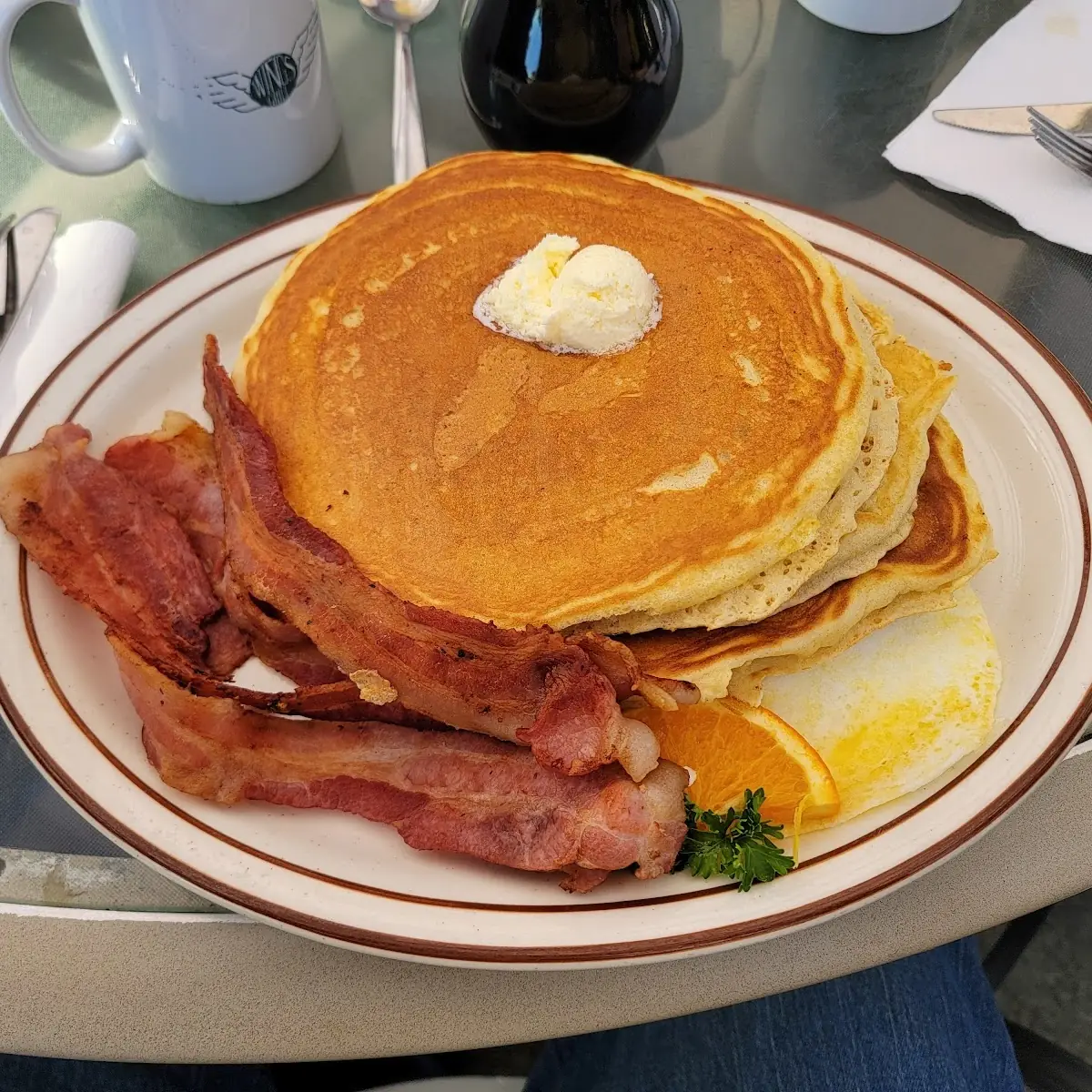 Bacon Eggs and Pancakes