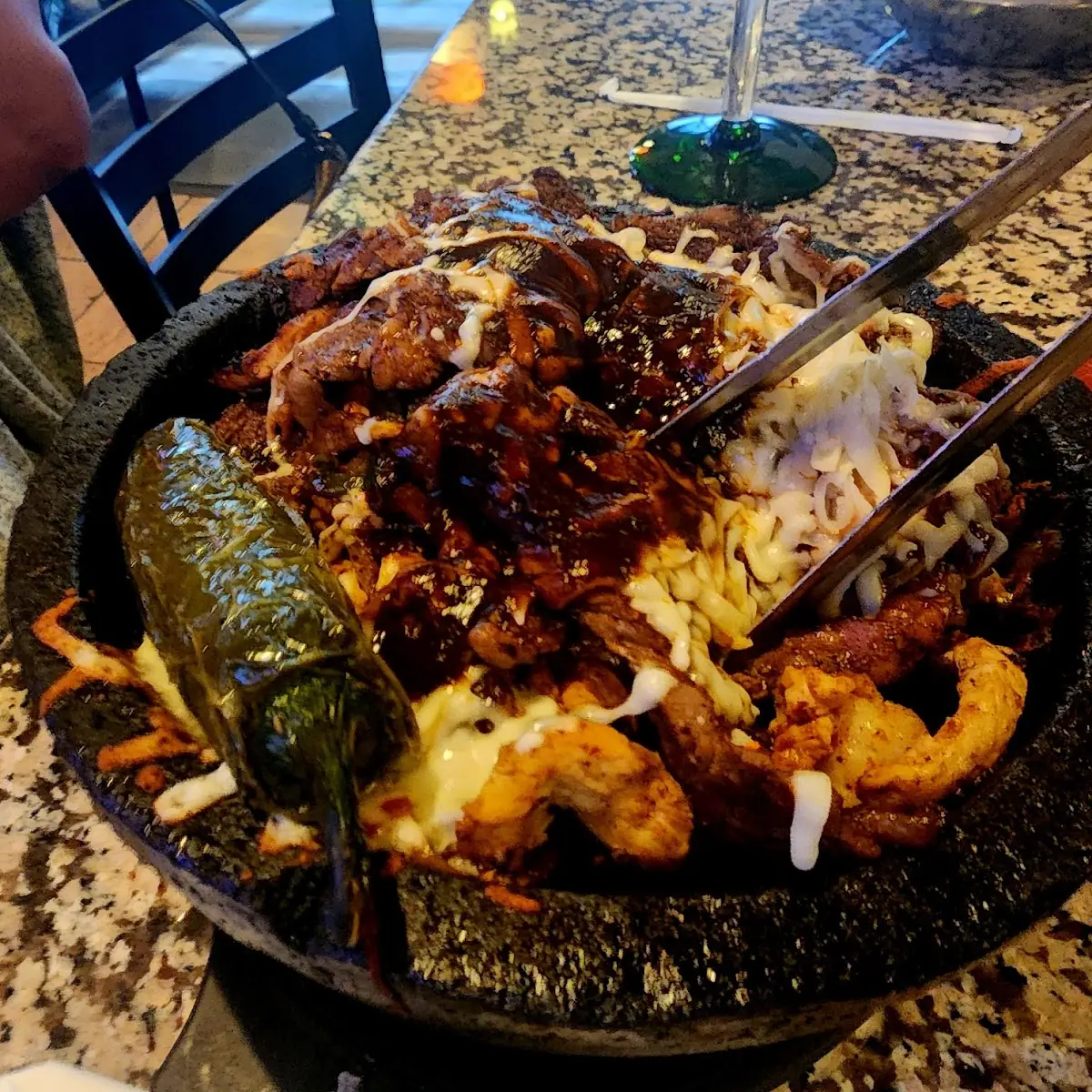 Shrimp Fajitas and Beef Tips