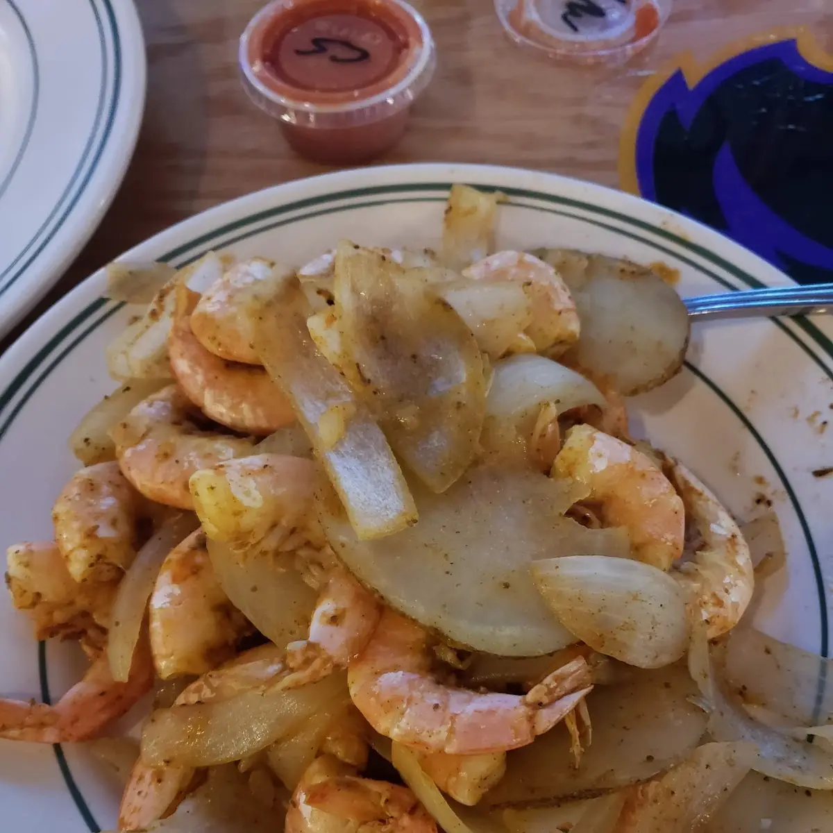 Steamed Shrimp with Potatoes & Onions