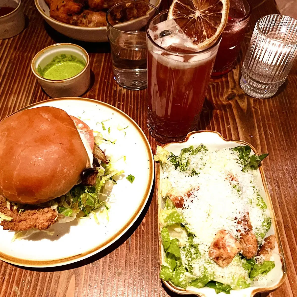 Chicken blt Sandwich with Side Cesar Salad