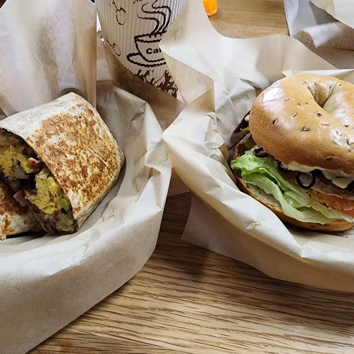 Breakfast Burrito & Steak Egg Cheese Bagel