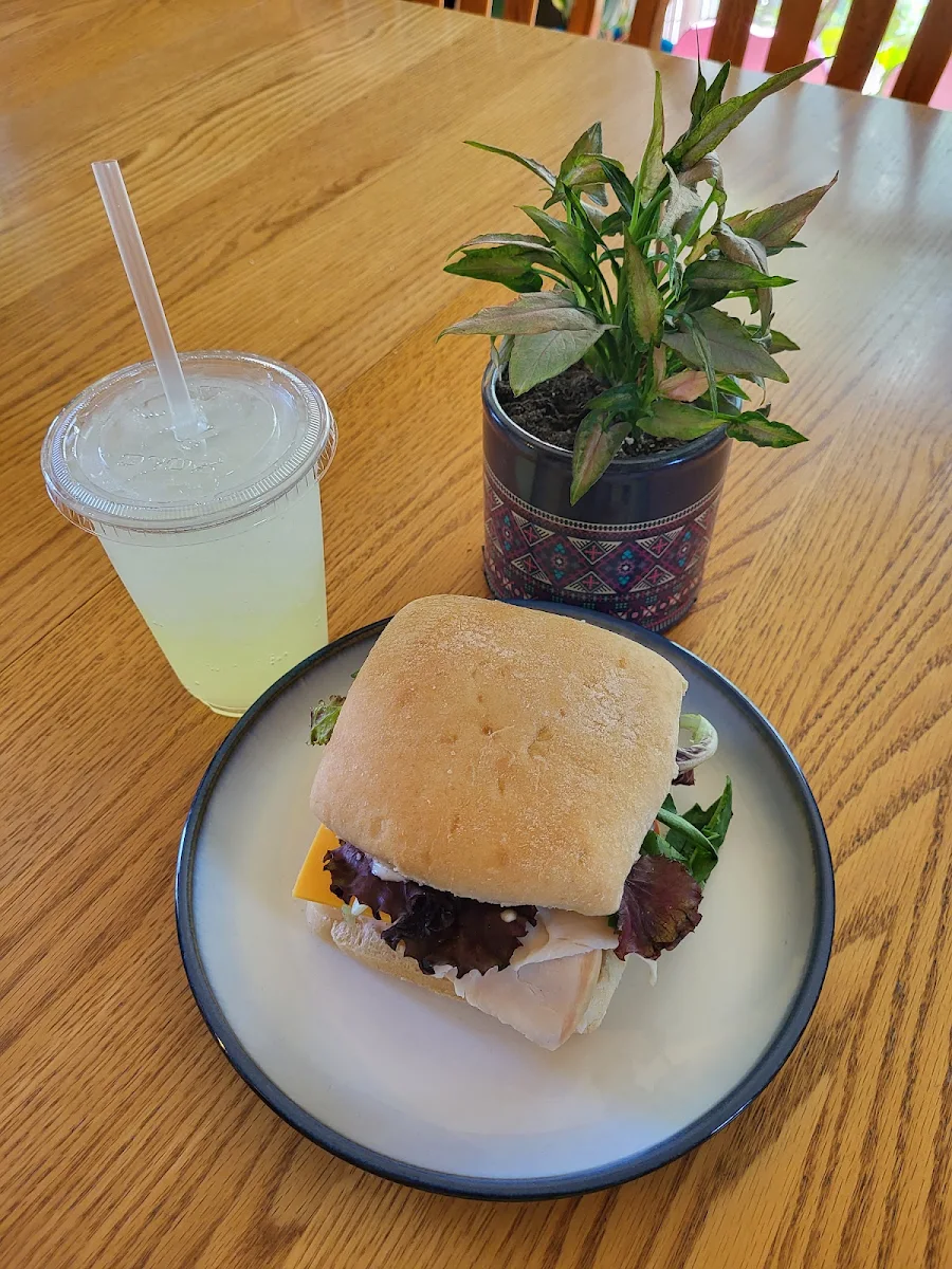 Turkey Bacon Ranch Sandwich with Sparkling Lemonade