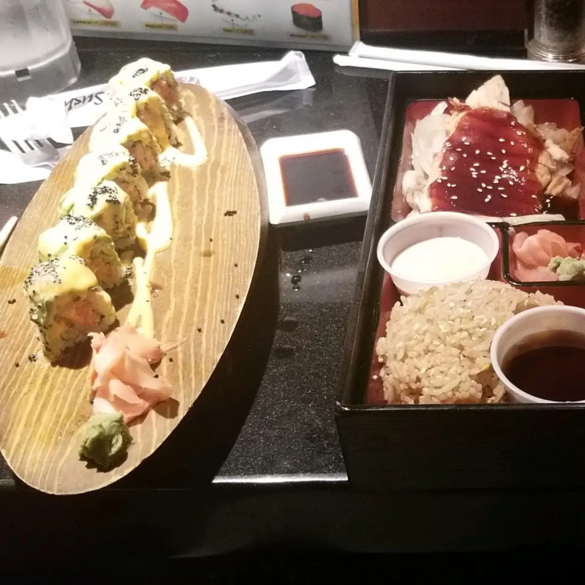 Bento Box and Spicy Tuna Roll