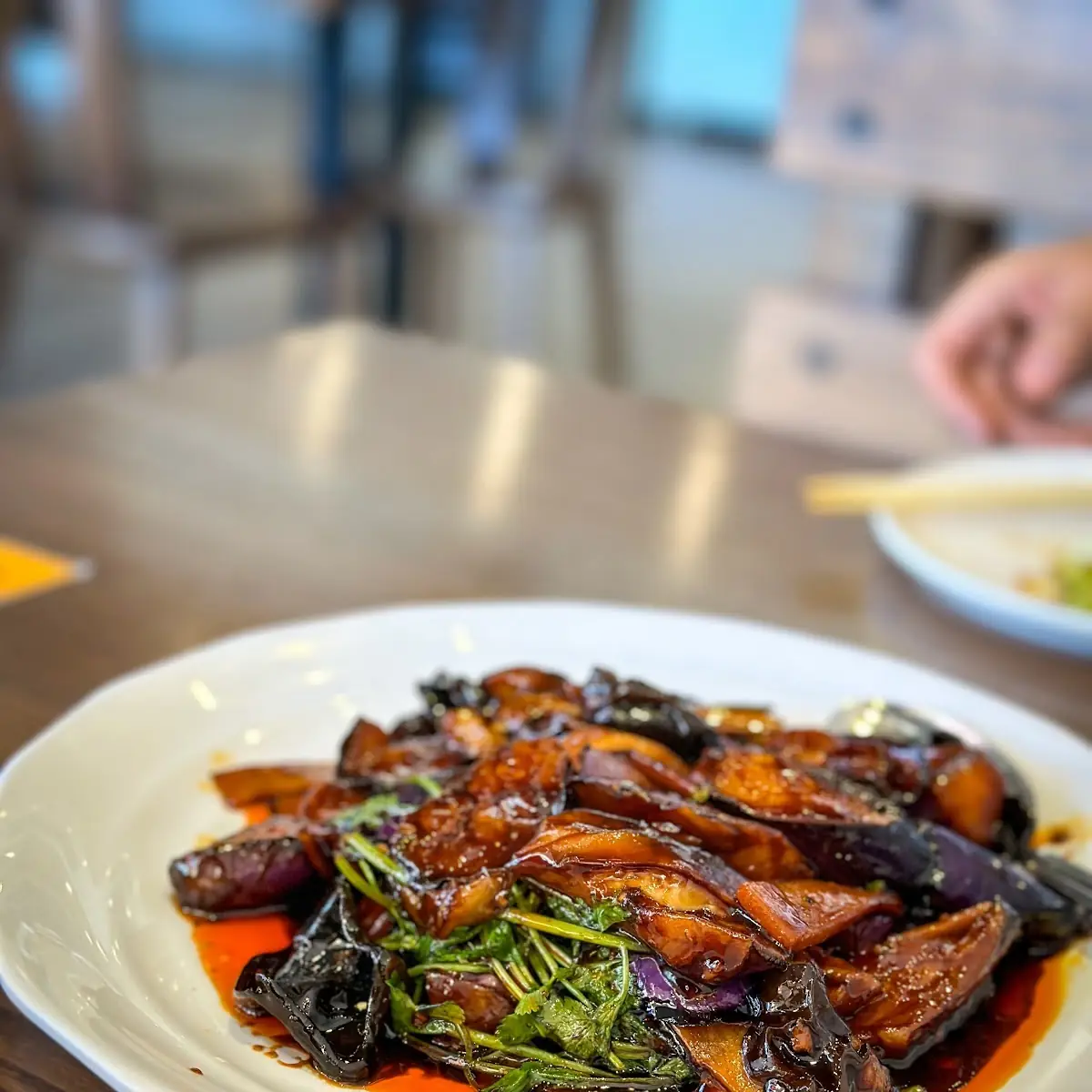 Egg Plant with Garlic Sauce
