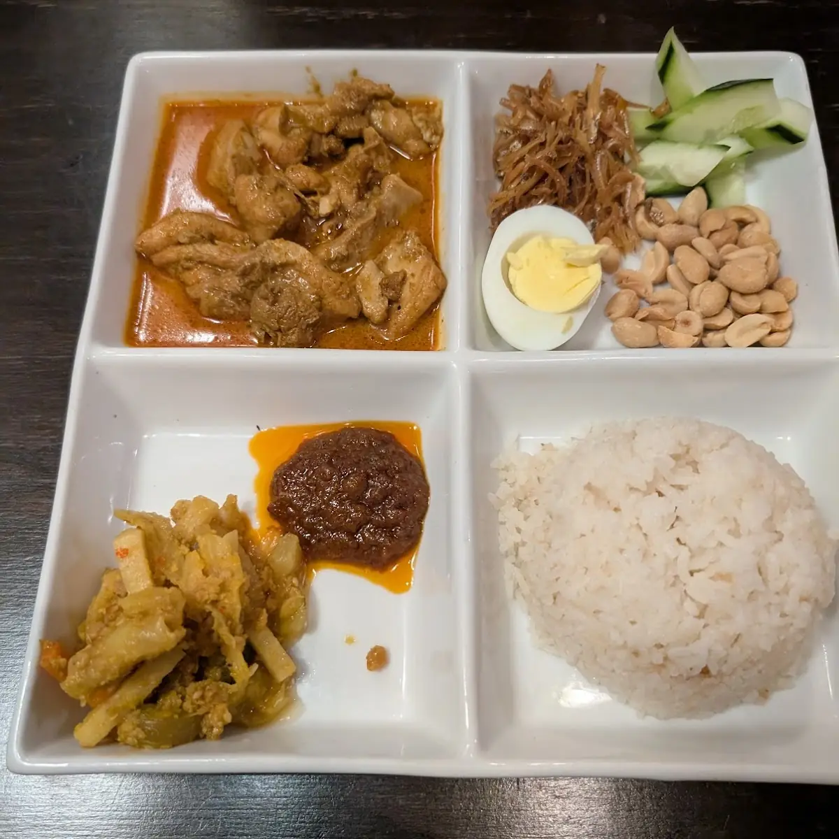 Nasi Lemak with Curry Chicken