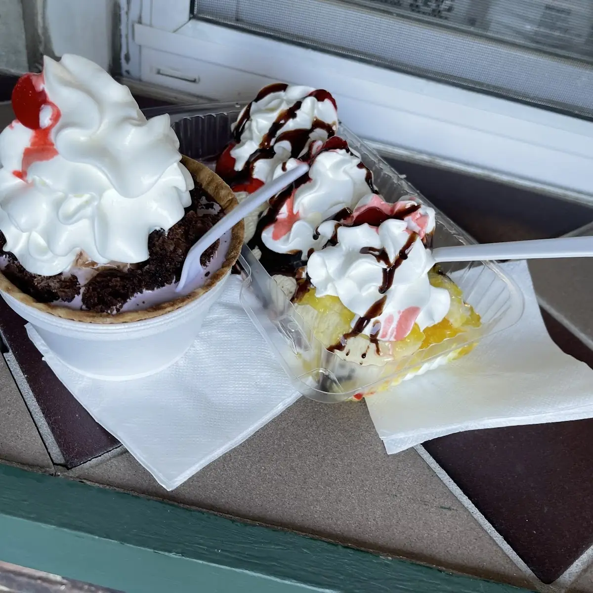 Brownie Sundae and Banana Split