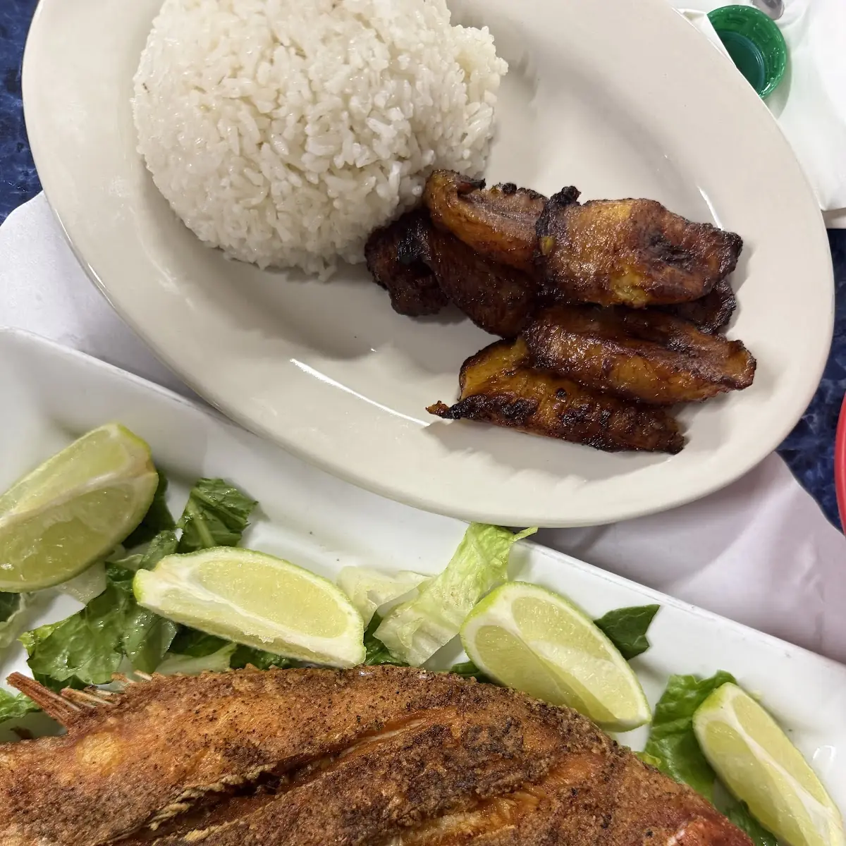 Fried Fish with Rice Plantains
