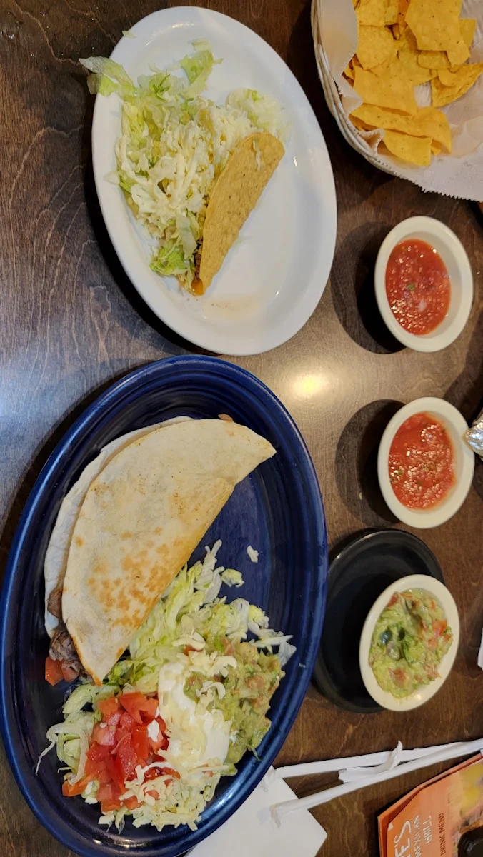 Quesadilla Relleno and Beef Taco