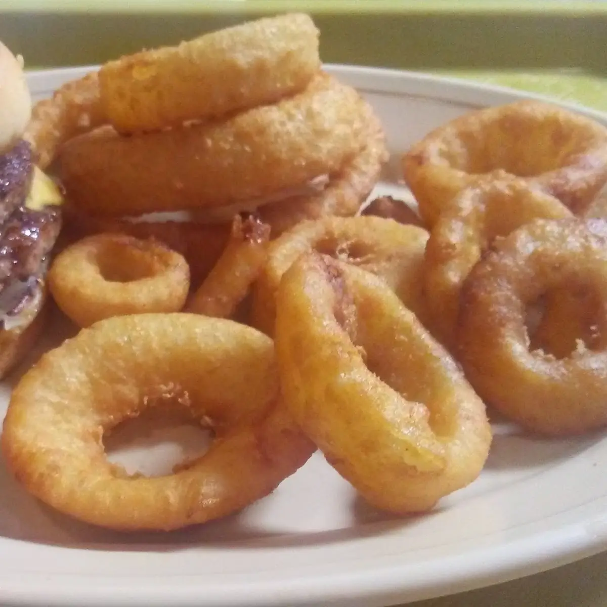 Double Cheeseburger with Onion Rings
