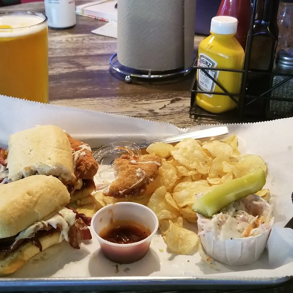 Chicken Strip Sandwich with BBQ Bacon and Provolone