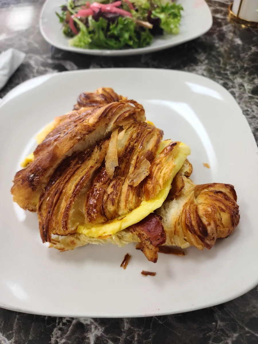 Breakfast Croissant with Bacon Egg and Cheese