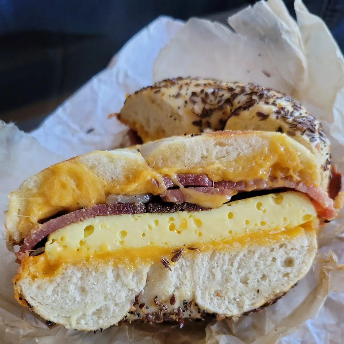 Ham Egg Cheese Everything Bagel