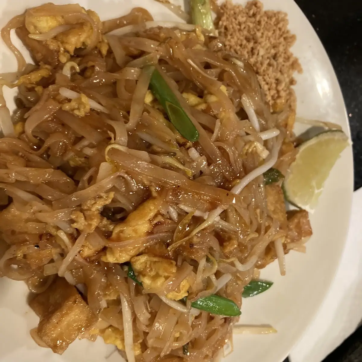 Chicken Pad Thai and Thai Iced Tea