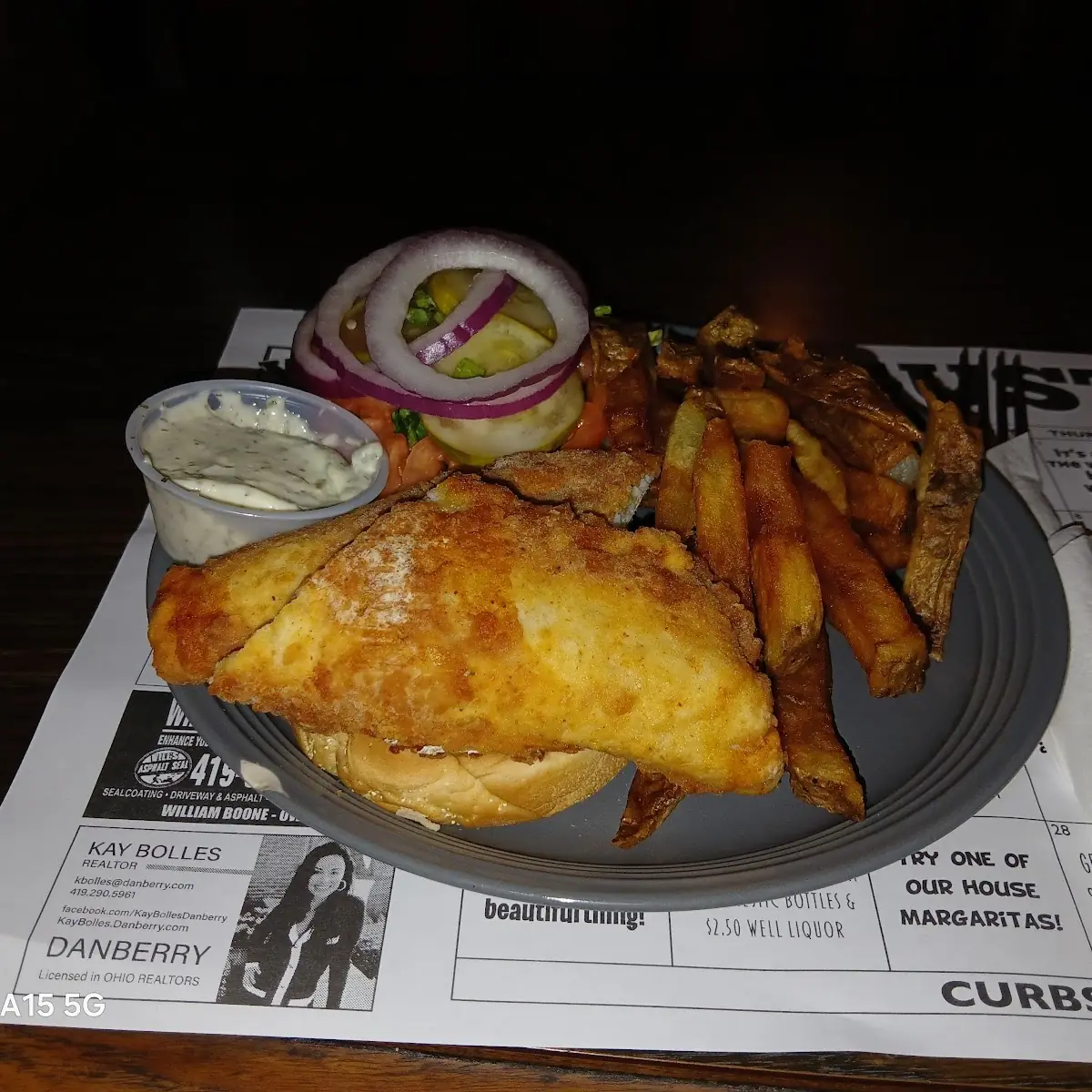 Perch Fish Sandwich with Fries