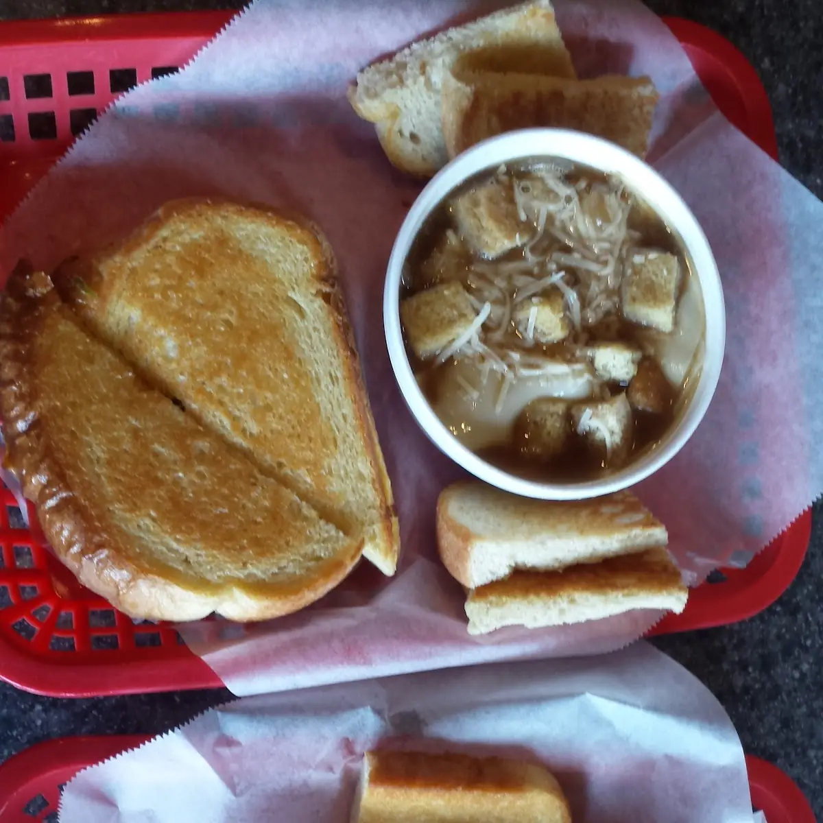 French Onion Soup and Sandwiches