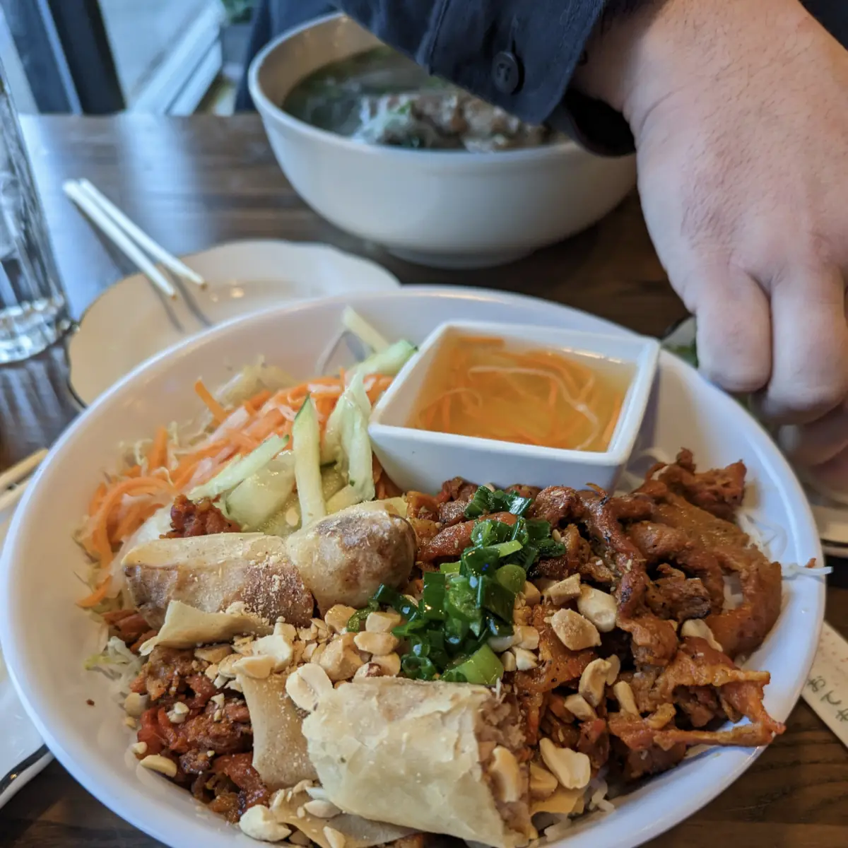 Grilled Pork Vermicelli with Crispy Egg Roll